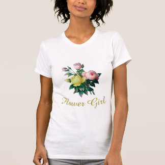 T-shirt belle vintage fleurs rose fille fleur