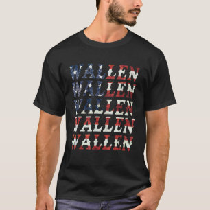 T-shirt Belle Wallen American Drapeau Rouge Blanc Bleu Mer