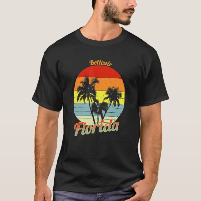 T-shirt Belleair Florida Retro Tropical Palm Trees Vacatio (Devant)