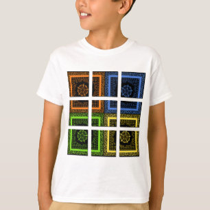 T-shirt Belles bandes géométriques à damiers colorées
