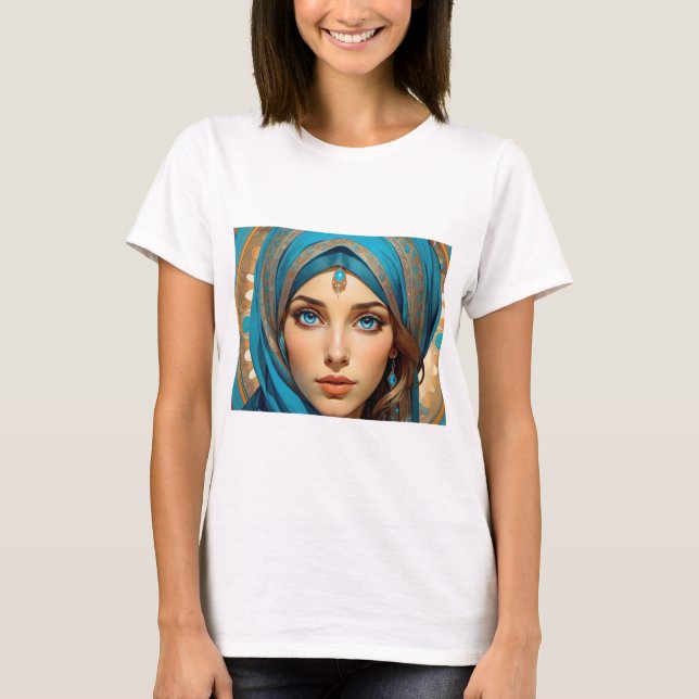 T-shirt Belles femmes aux yeux bleus (Devant)