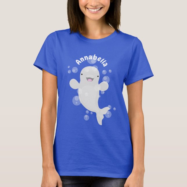 T-shirt Béluga mignon bulles dessin de dessin animé (Devant)