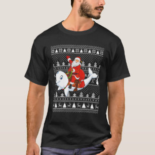 T-shirt Beluga Whale Lover Père Noël équitation Beluga Wha