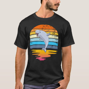 T-shirt Beluga Whale Retro Sunset Sauvez Les Baleines Belu