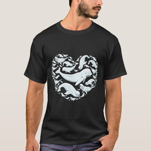T-shirt Beluga Whales Valentine Days For Kids Boy Girl Men (Devant)