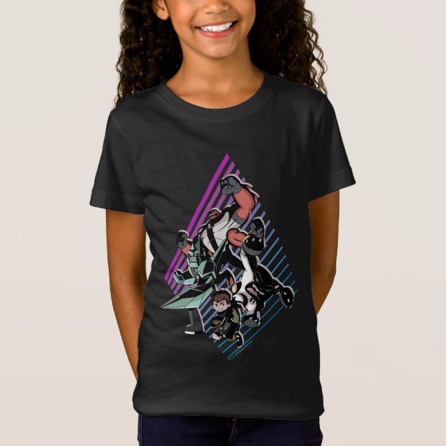 T-Shirt Ben 10 Retro Alien Group Graphic (Devant)
