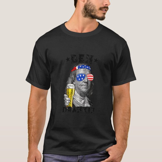 T-shirt Ben Drankin 4 juillet Benjamin Franklin Boisson B (Devant)