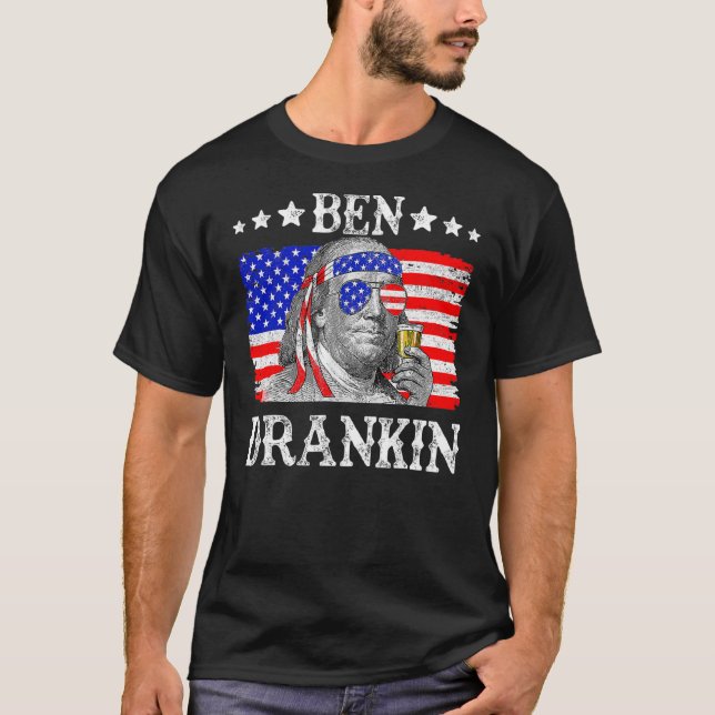 T-shirt Ben Drankin 4 juillet Benjamin Franklin Men (Devant)