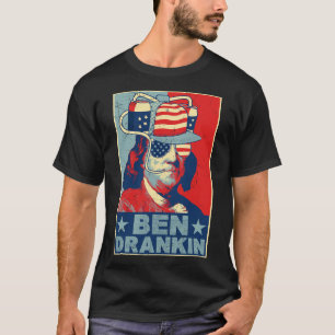 T-shirt Ben Drankin Beer 4 juillet Retro Beer Lover Drin