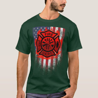 T-shirt Bénévolat Pompiers drapeau américain