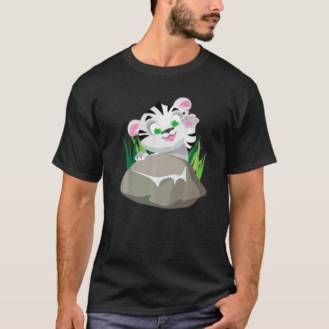 T-shirt Bengal Baby Tiger Cub Zoo Animal Zookeeper Safari  (Devant)