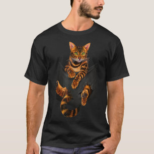 T-shirt Bengal cat pocket ripper pocket Bengal 