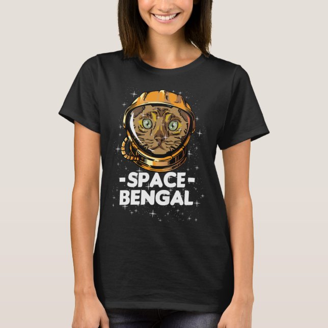 T-shirt Bengal Space Astronaut Cat Person Mum (Devant)