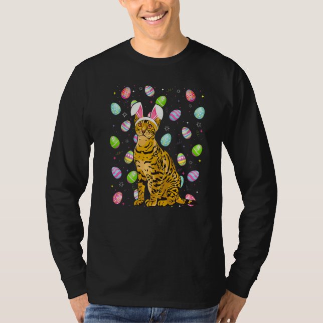 T-shirt Bengale Chat Oeuf de Pâques Drôle Bengale Chat de  (Devant)