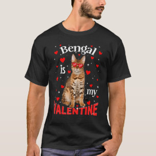 T-shirt Bengale Drôle Est Mon Chat Valentin Papa Chat Mama