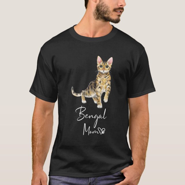T-shirt Bengale Maman Chat Mère Kitten (Devant)