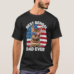 T-shirt Bengale Papa 4 juillet Bengale Chat Propriétaire K
