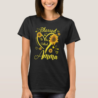 T-shirt Béni d'être appelé Amma Sunflower fête des mères