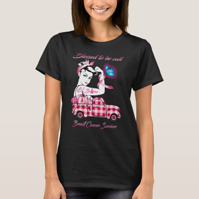 T-shirt Béni d'être appelé Cancer du sein Survivor femmes (Devant)