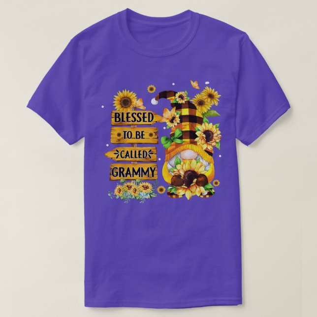 T-shirt Béni D'Être Appelé Grammy Fall Gnome Sunflowers (Design devant)