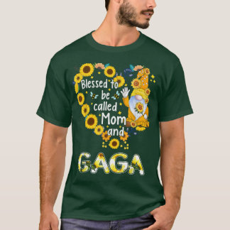 T-shirt Béni d'être appelé maman et Gaga Fall Gnome Sunfl