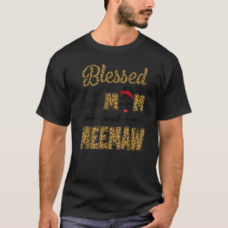 T-shirt Béni D'Être Appelé Maman Et Meemaw Leopard Mère