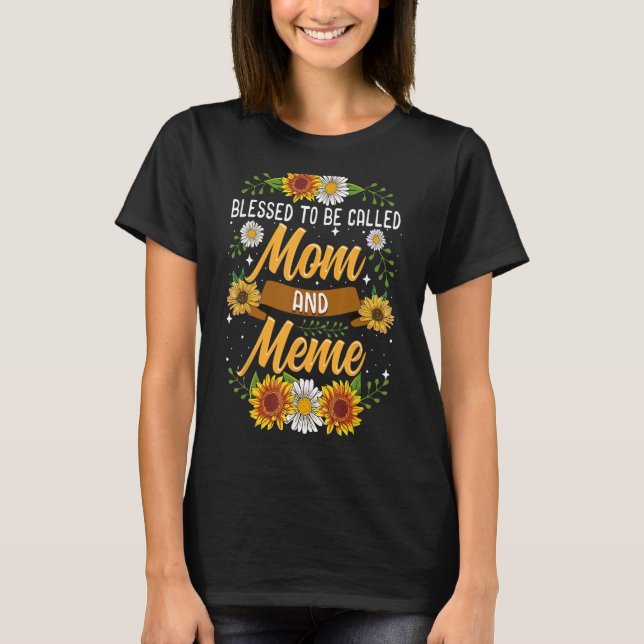 T-shirt Béni D'Être Appelé Maman Et Mème Chemise Mignonne  (Devant)