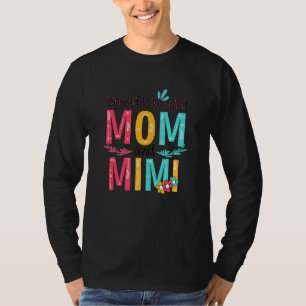 T-shirt Béni D'Être Appelé Maman Et Mimi Grand-Mère Floral