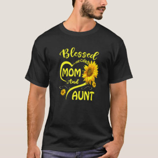 T-shirt Béni D'Être Appelé Maman Et Tante Tournesol Mère