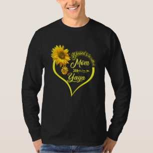 T-shirt Béni d'être appelé Maman et Yaya Mère jour soleil