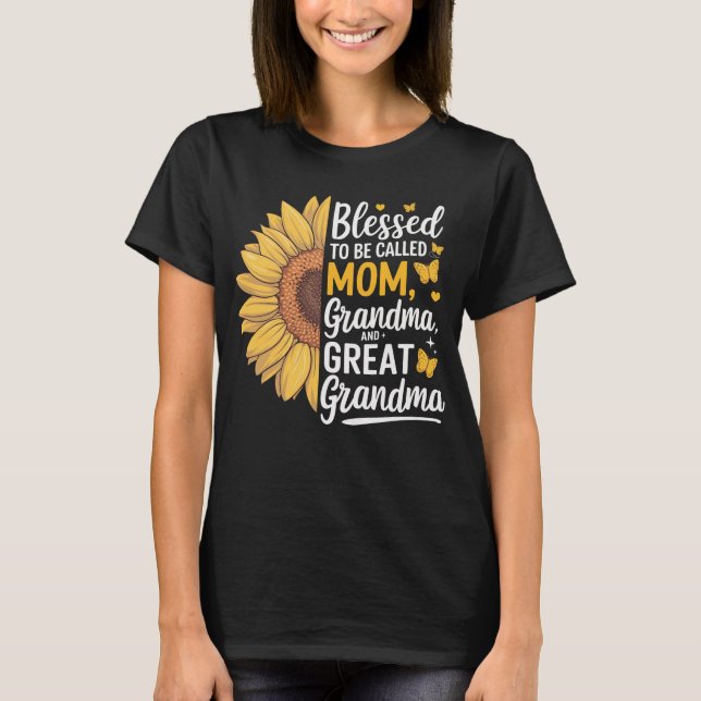 T-shirt Béni d'être appelé maman, grand-mère, grand-mère (Devant)