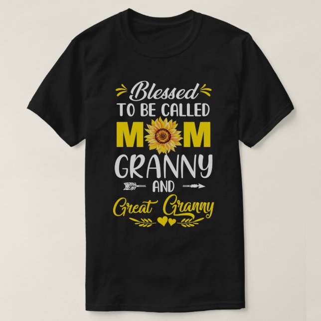 T-shirt Béni D'Être Appelé Maman Grand-Mère Grand-Mère (Design devant)
