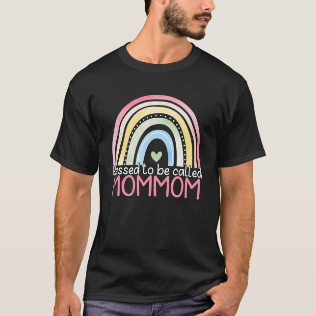 T-shirt Béni d'être appelé maman Rainbow Mère Fête B (Devant)