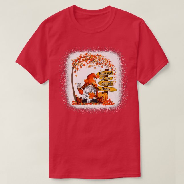 T-shirt Béni D'Être Appelé Nanny Gnome Automne Merci (Design devant)