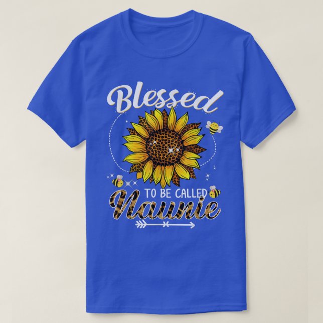 T-shirt Béni D'Être Appelé Naunie Funny Leopard Sunflowe (Design devant)