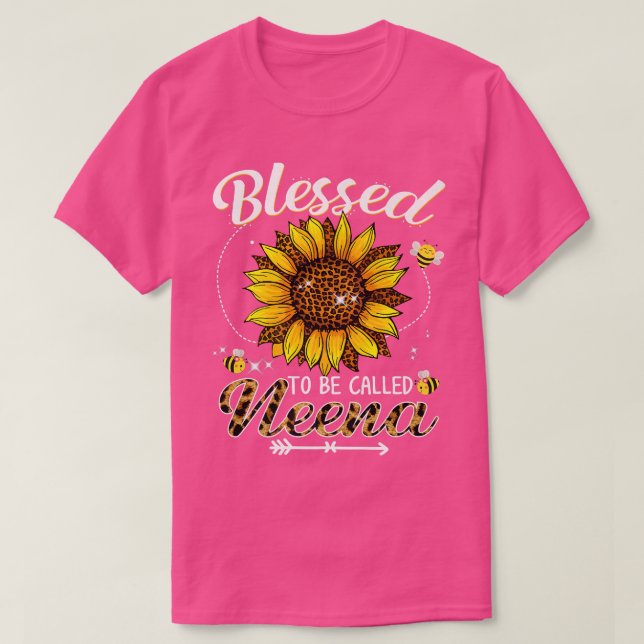 T-shirt Béni D'Être Appelé Neena Funny Leopard Tournesol (Design devant)
