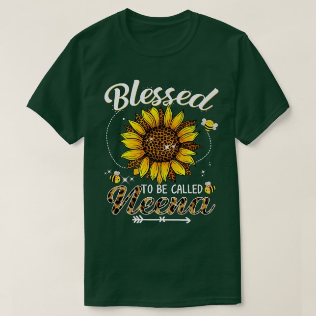 T-shirt Béni D'Être Appelé Neena Funny Leopard Tournesol (Design devant)