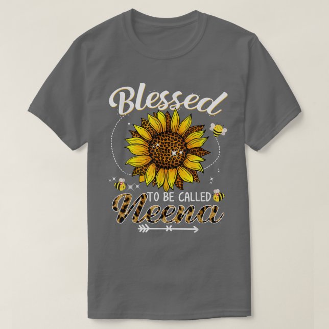 T-shirt Béni D'Être Appelé Neena Funny Leopard Tournesol (Design devant)