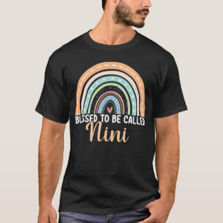 T-shirt Béni d'être appelé Nini Rainbow Mother's Day Nin