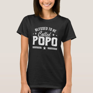 T-shirt Béni d'être appelé Popo Cadeau de la fête des père