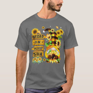 T-shirt Béni D'Être Appelé Soeur Fall Gnome Sunflowers 
