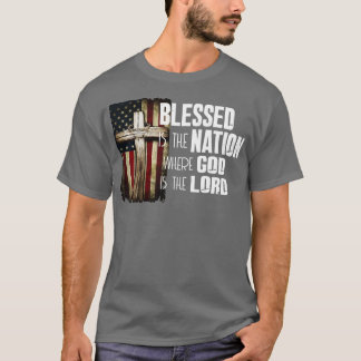 T-shirt Béni Est La Nation Dont Dieu Est Seigneur Chrétien