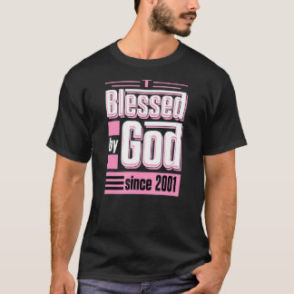 T-shirt Béni Par Dieu Depuis 2001 Thème Chrétien Birthda