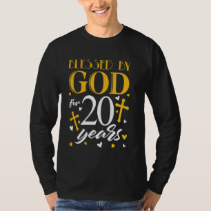 T-shirt Béni par Dieu pendant 20 ans Anniversaire Hommes