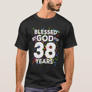 T-shirt Béni Par Dieu Pendant 38 Ans Joyeux 38E Anniversai