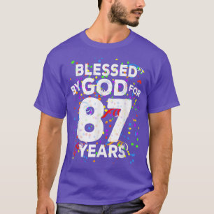 T-shirt Béni Par Dieu Pendant 87 Ans Joyeux 87ème Annivers