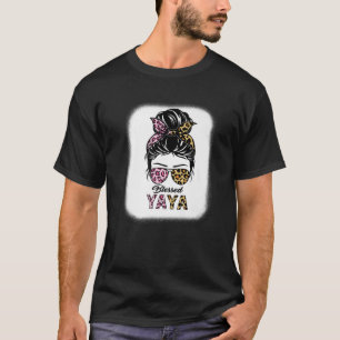T-shirt Béni Yaya Leopard Messy Bun Yaya Fête des mères Wo