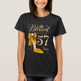 T-shirt Bénie par Dieu pendant 57 ans 57e anniversaire fem