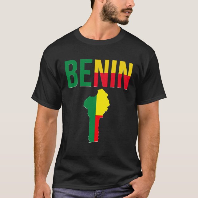 T-shirt Beninese  Benin Country Map Flag (Devant)