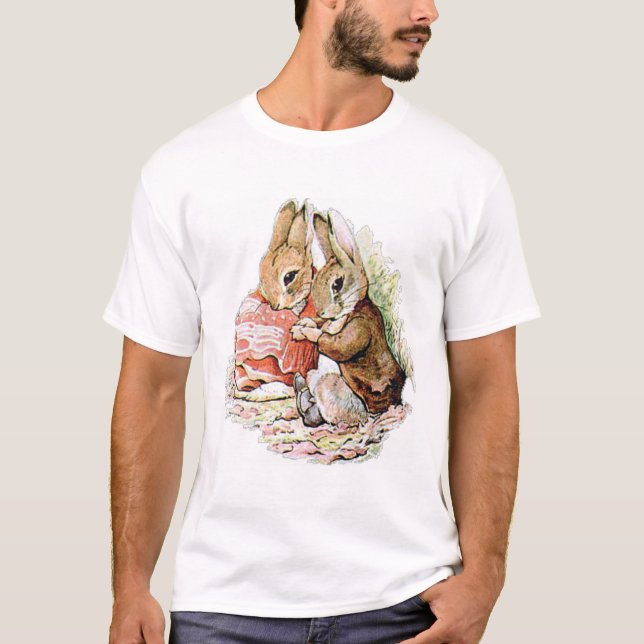 T-shirt Benjamin Bunny et Peter Rabbit planifient leur rai (Devant)
